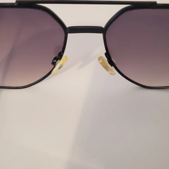 Forever 21 Modern Geometric Purple Ombre Black Wire Frame Aviator Sunglasses - Picture 6 of 9